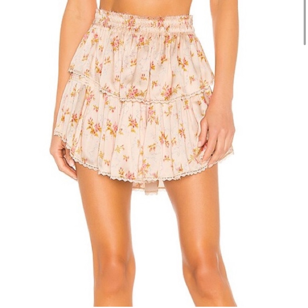 LoveShackFancy Ruffle Mini Skirt in Scallop Shell Size XSmall
